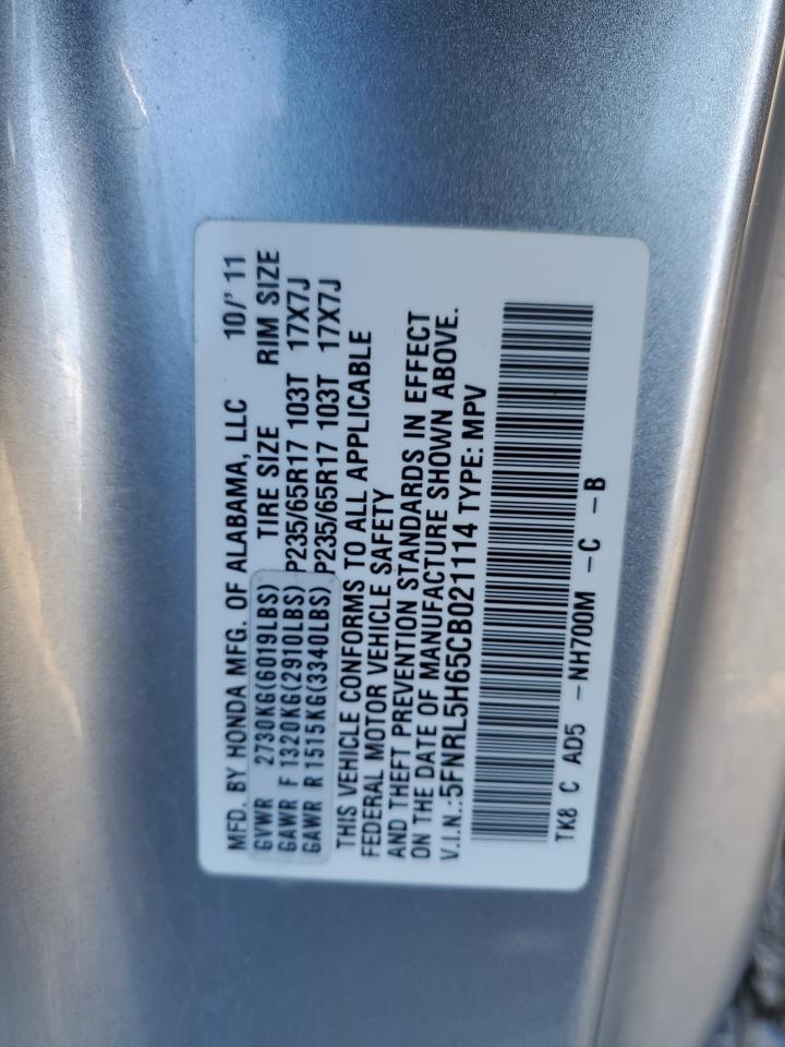 2012 Honda Odyssey VIN 5FNRL5H65CB021114 Copart auction photo, front end damage thumbnail 12