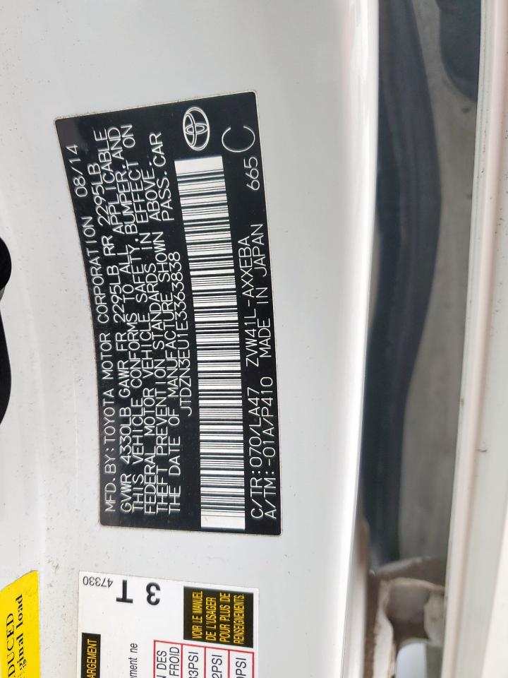 2014 Toyota Prius VIN JTDZN3EU1E3363838 Copart auction photo, front end damage thumbnail 12
