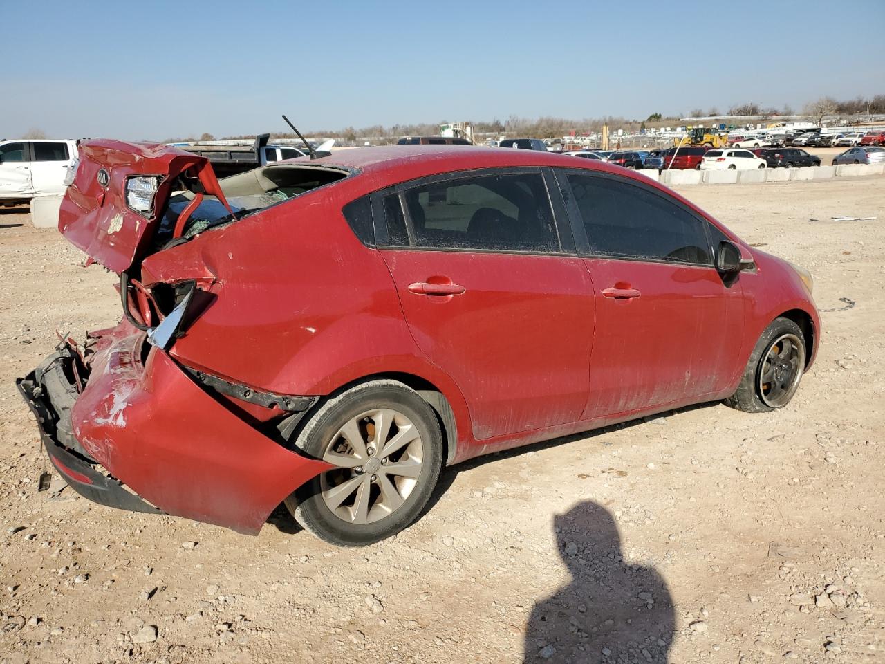 2014 KIA Rio VIN KNADN4A32E6363520 Copart auction photo, rear end / front end damage thumbnail 3