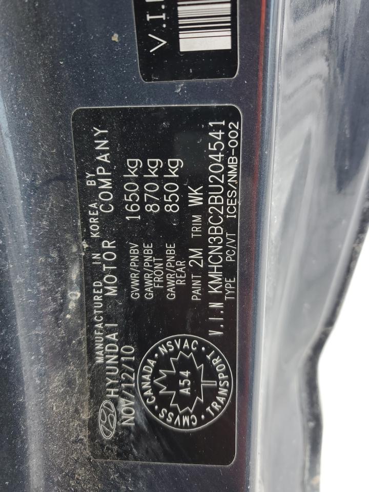2011 Hyundai Accent VIN KMHCN3BC2BU204541 Copart auction photo, mechanical / front end damage thumbnail 12
