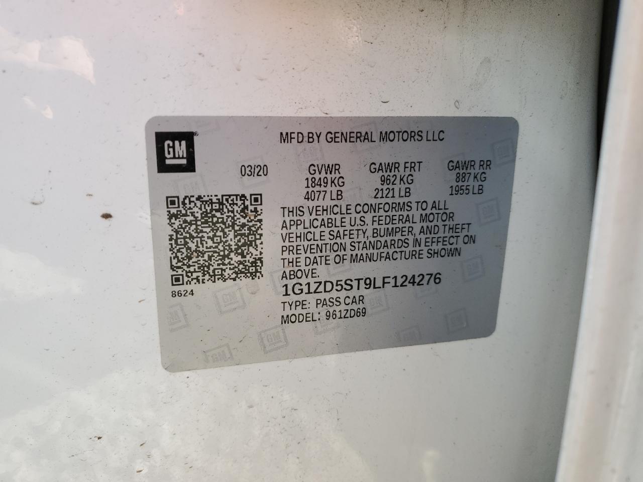 2020 Chevrolet Malibu VIN 1G1ZD5ST9LF124276 Copart auction photo, rear end damage thumbnail 13