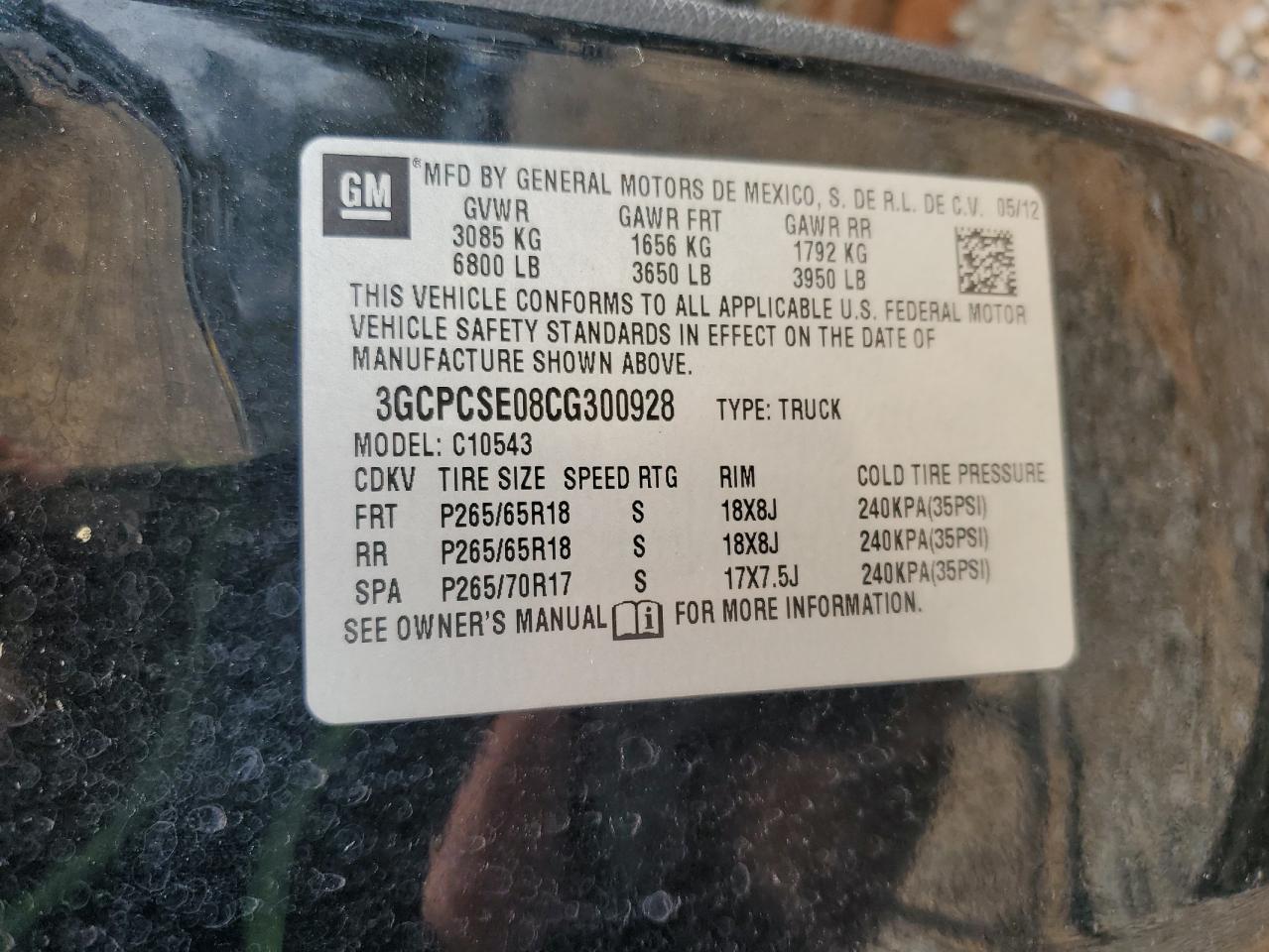 2012 Chevrolet Silverado VIN 3GCPCSE08CG300928 Copart auction photo, front end damage thumbnail 12