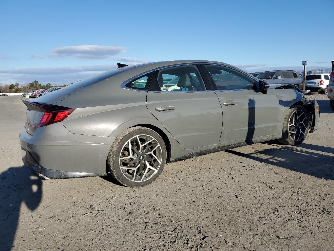2022 Hyundai Sonata VIN KMHL14JC1NA245381 Copart auction photo, front end damage thumbnail 3