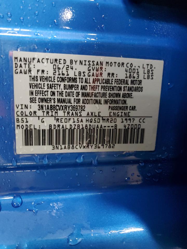 2024 Nissan Sentra VIN 3N1AB8CVXRY369782 Copart auction photo, front end / side damage thumbnail 14