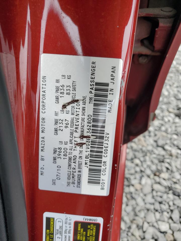 2011 Mazda 3 VIN JM1BL1VG8B1362800 Copart auction photo, side / rear end damage thumbnail 12
