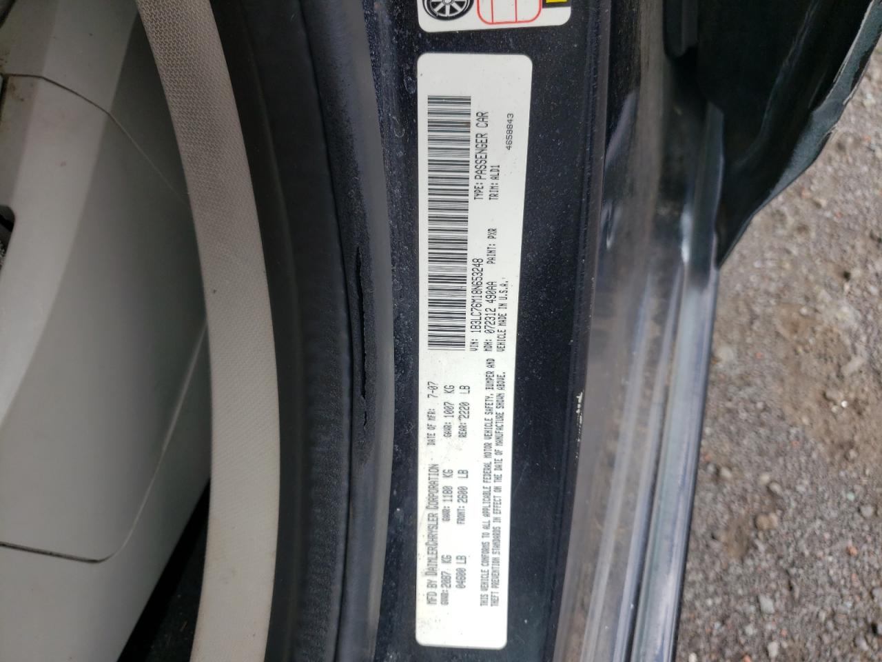 2008 Dodge Avenger VIN 1B3LC76M18N653248 Copart auction photo, water/flood damage thumbnail 12