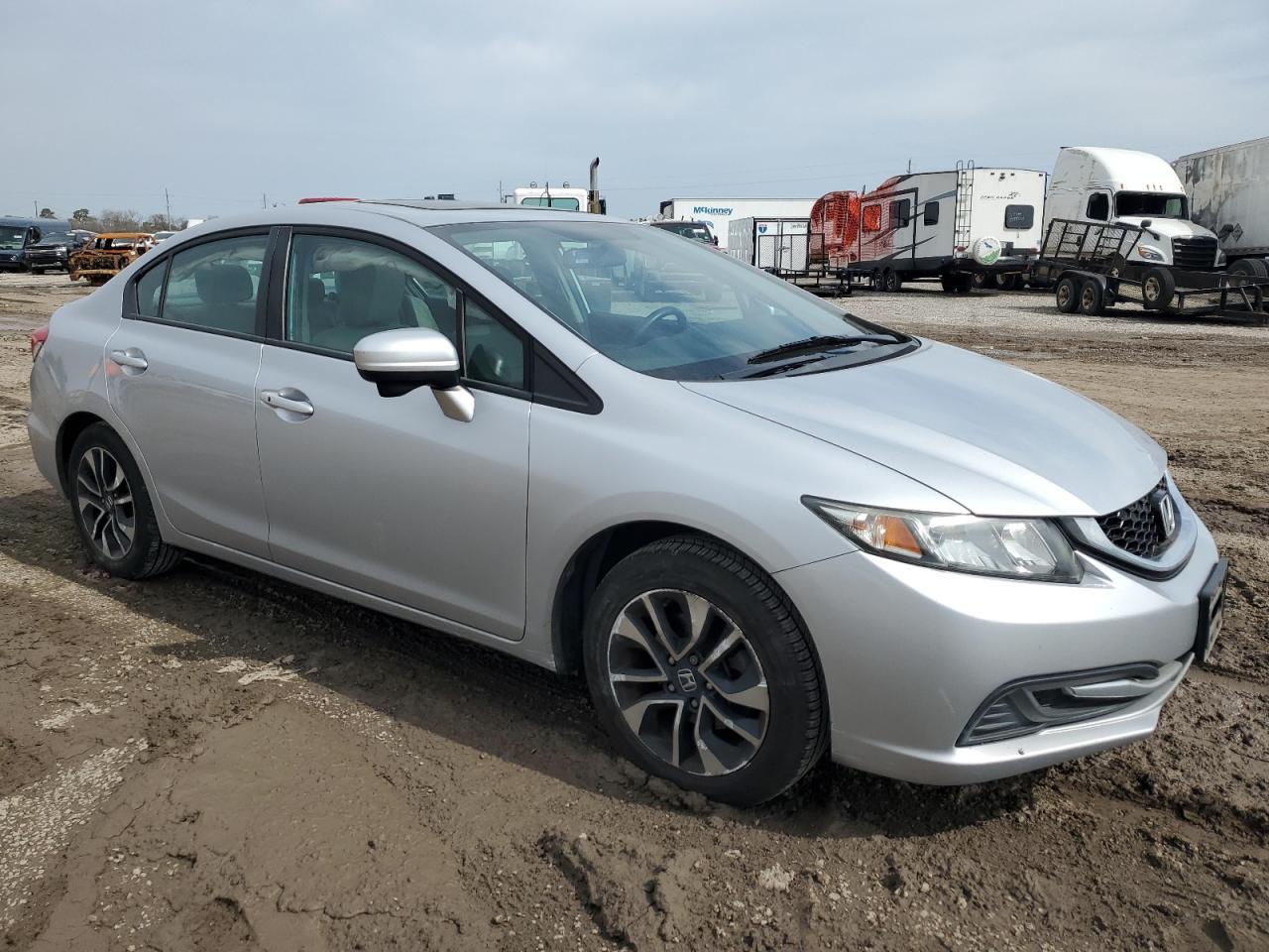 2014 Honda Civic VIN 2HGFB2F87EH526367 Copart auction photo, side / minor dent/scratches damage thumbnail 4