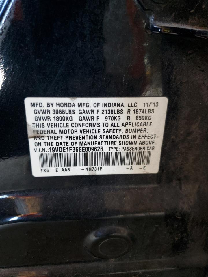 2014 Acura ILX VIN 19VDE1F36EE009626 Copart auction photo, rear end damage thumbnail 15