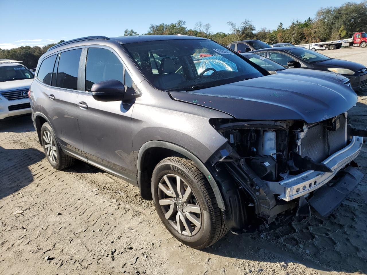 2019 Honda Pilot VIN 5FNYF6H41KB036893 Copart auction photo, front end damage thumbnail 4