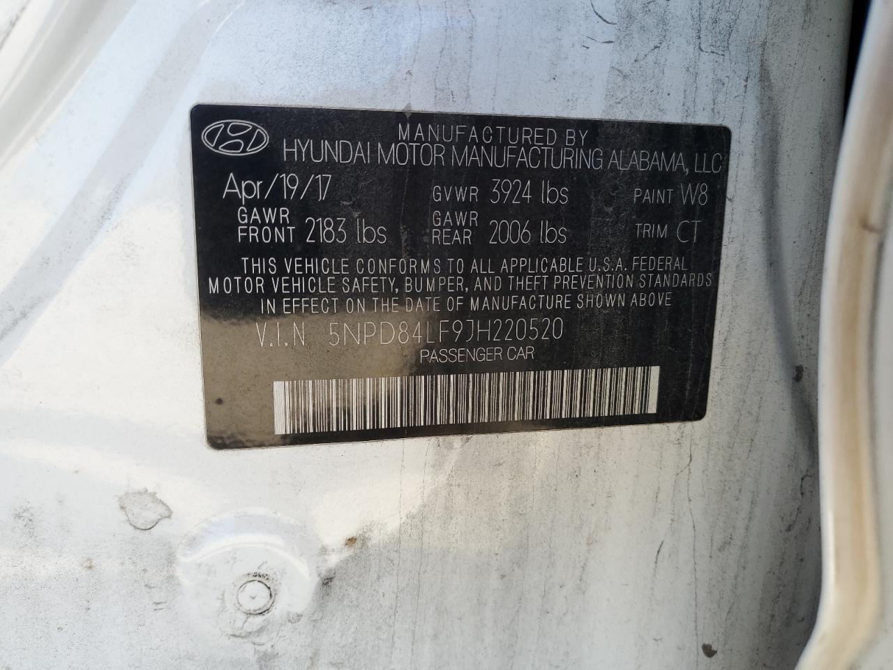 2018 Hyundai Elantra VIN 5NPD84LF9JH220520 Copart auction photo, all over damage thumbnail 13