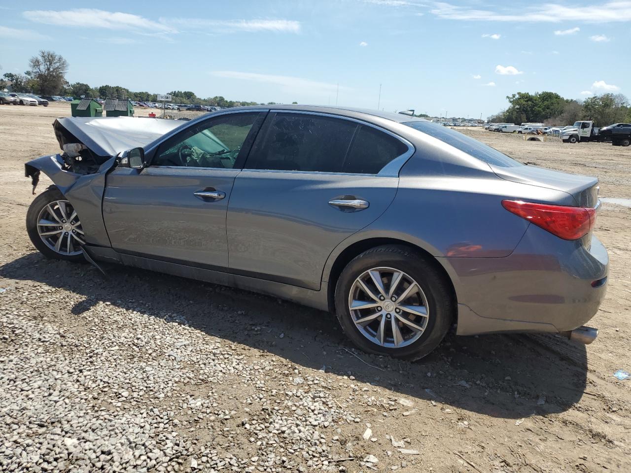 2015 Infiniti Q50 VIN JN1BV7AP7FM340541 Copart auction photo, front end / side damage thumbnail 2
