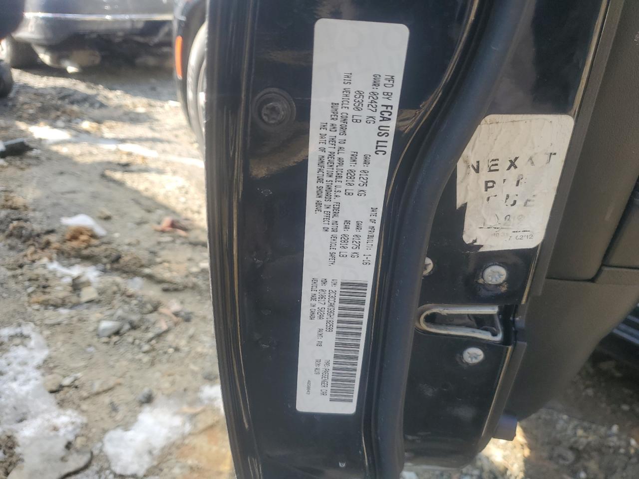 2016 Chrysler 300 VIN 2C3CCAKG9GH182599 Copart auction photo, rear end / side damage thumbnail 12