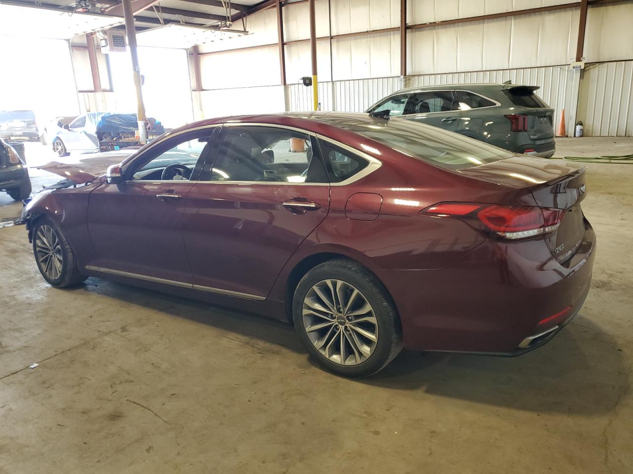 2016 Hyundai Genesis VIN KMHGN4JE6GU140747 Copart auction photo, front end / top/roof damage thumbnail 2