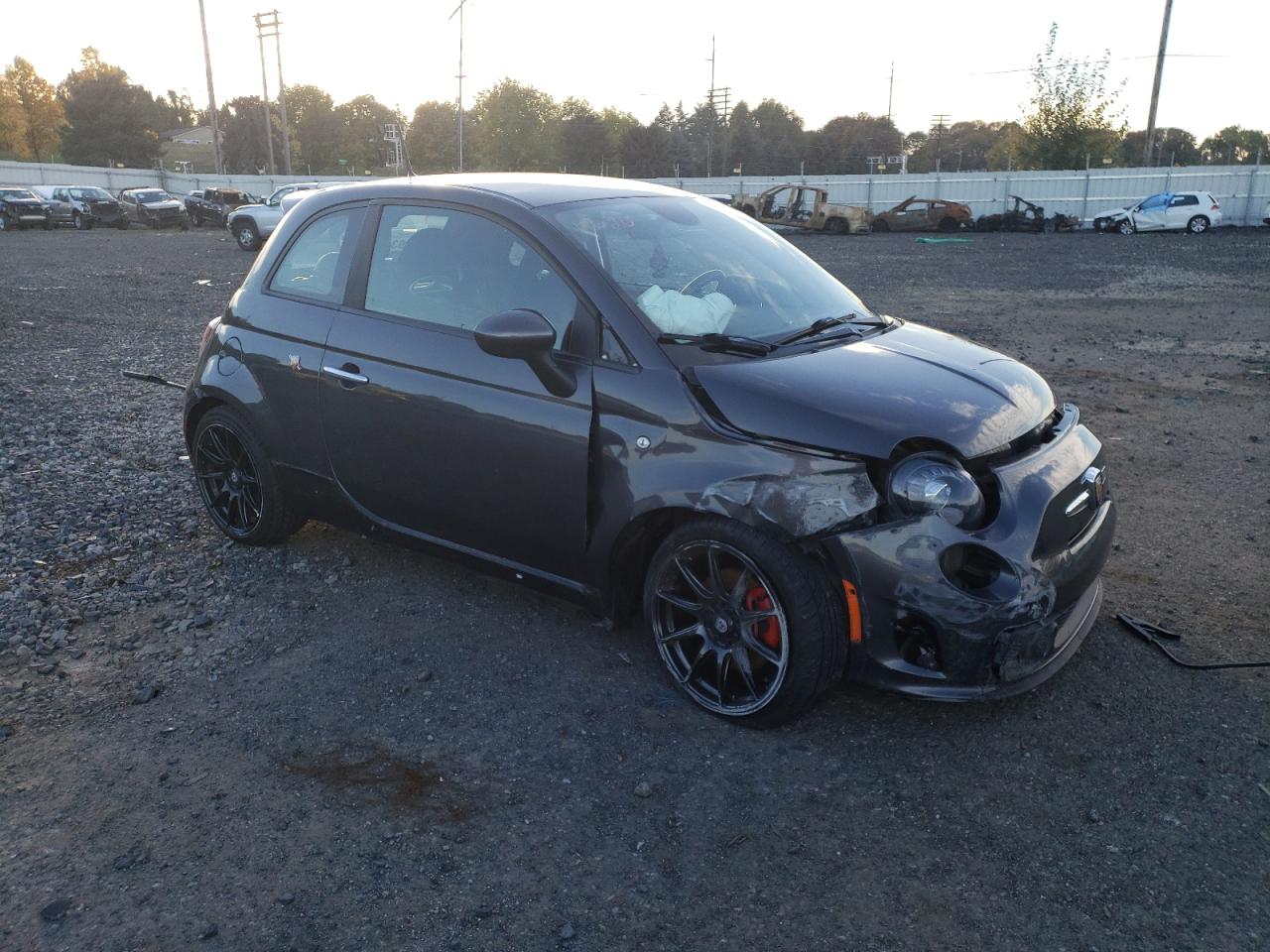 2015 Fiat 500 VIN 3C3CFFFH6FT621979 Copart auction photo, all over damage thumbnail 4