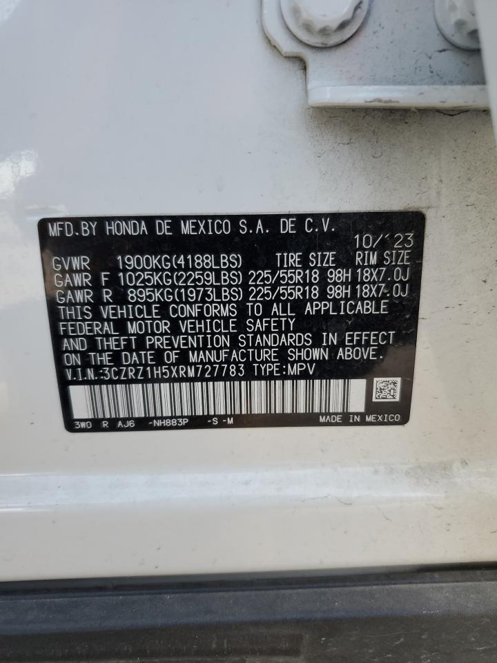 2024 Honda HR-V VIN 3CZRZ1H5XRM727783 Copart auction photo, rear end damage thumbnail 16