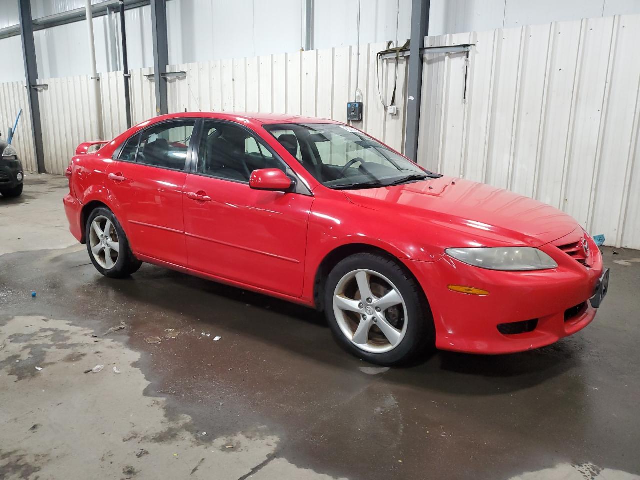 2004 Mazda 6 VIN 1YVFP84C145N57558 Copart auction photo, side / front end damage thumbnail 4