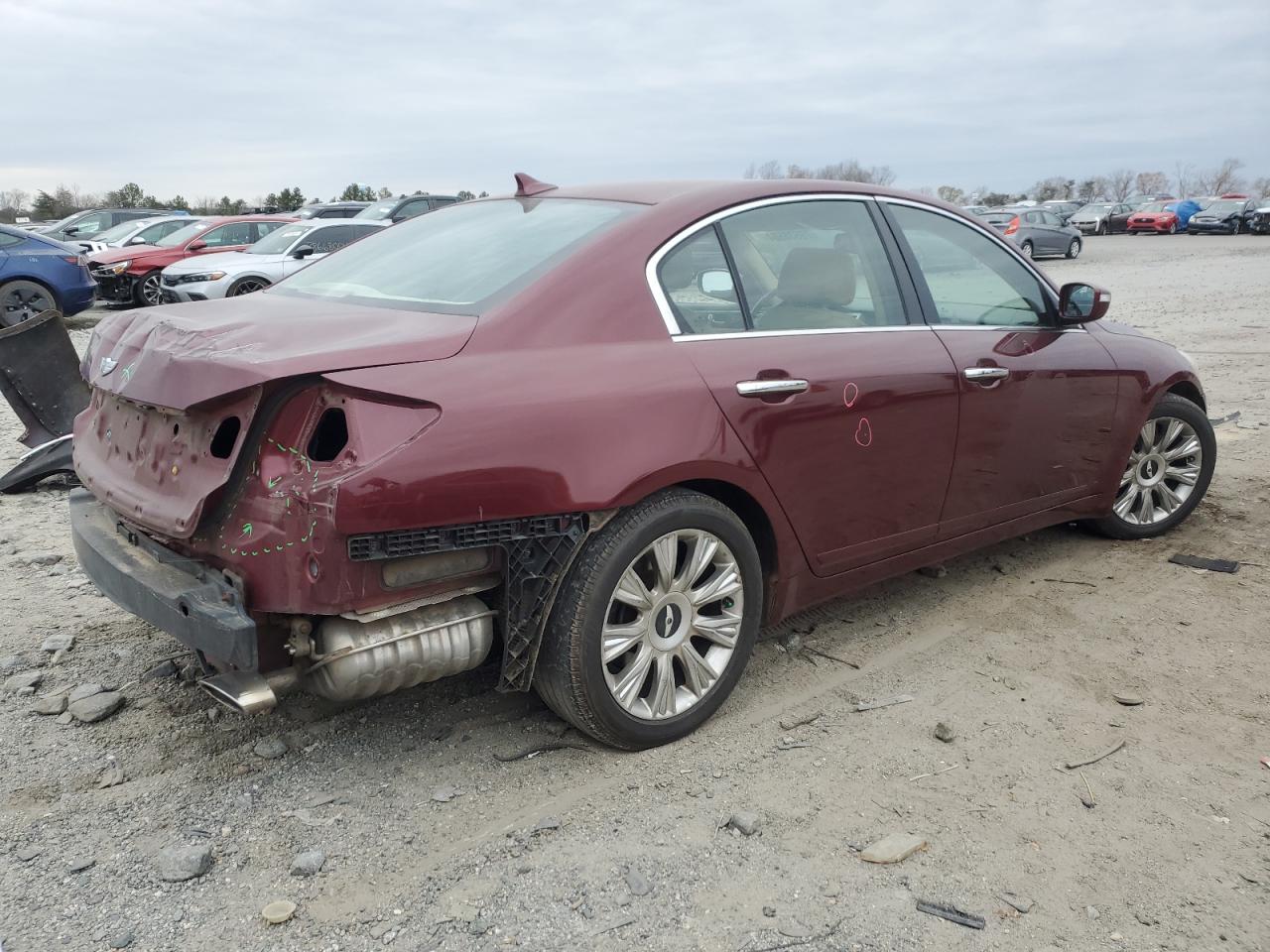 2009 Hyundai Genesis VIN KMHGC46E69U042478 Copart auction photo, rear end / minor dent/scratches damage thumbnail 3