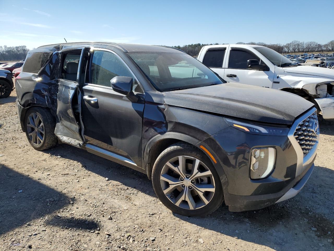 2020 Hyundai Palisade VIN KM8R44HE2LU063435 Copart auction photo, side damage thumbnail 4
