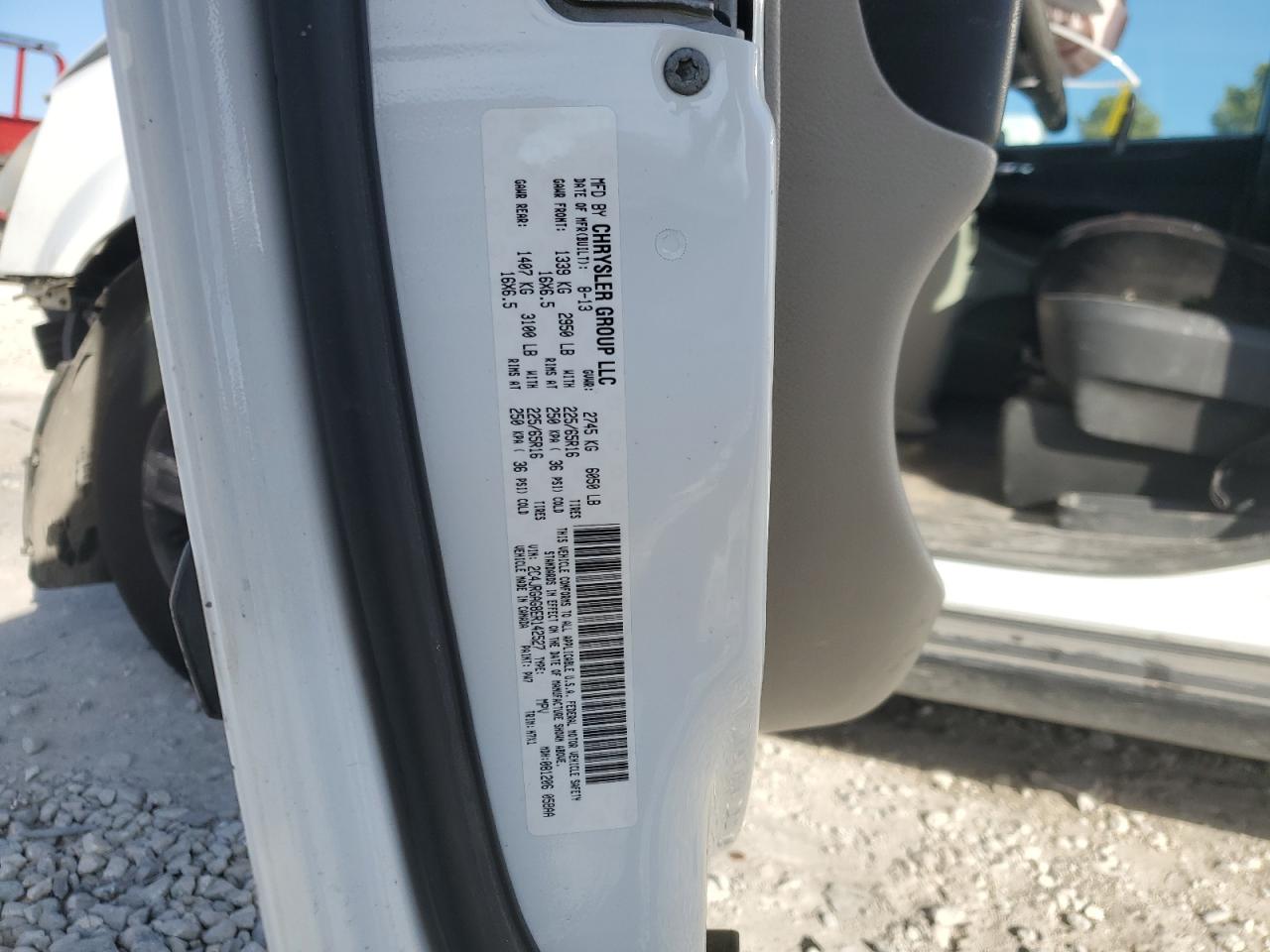 2014 RAM Cargo Van Tradesman VIN 2C4JRGAG8ER142527 Copart auction photo, front end damage thumbnail 16