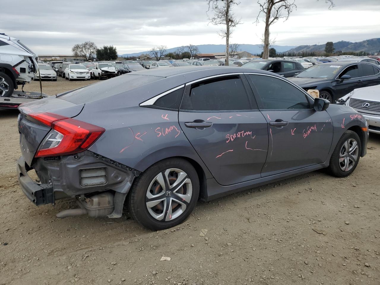2018 Honda Civic VIN 2HGFC2F57JH607186 Copart auction photo, rear end damage thumbnail 3