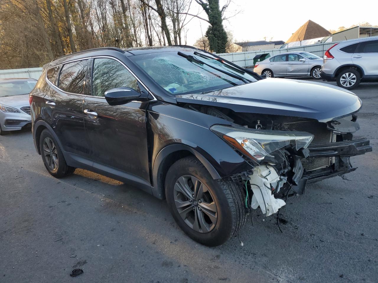 2016 Hyundai Santa Fe VIN 5XYZU3LB9GG328242 Copart auction photo, front end damage thumbnail 4