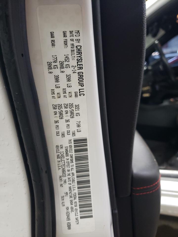 2014 Dodge Durango VIN 1C4SDJCT7EC406033 Copart auction photo, side damage thumbnail 13