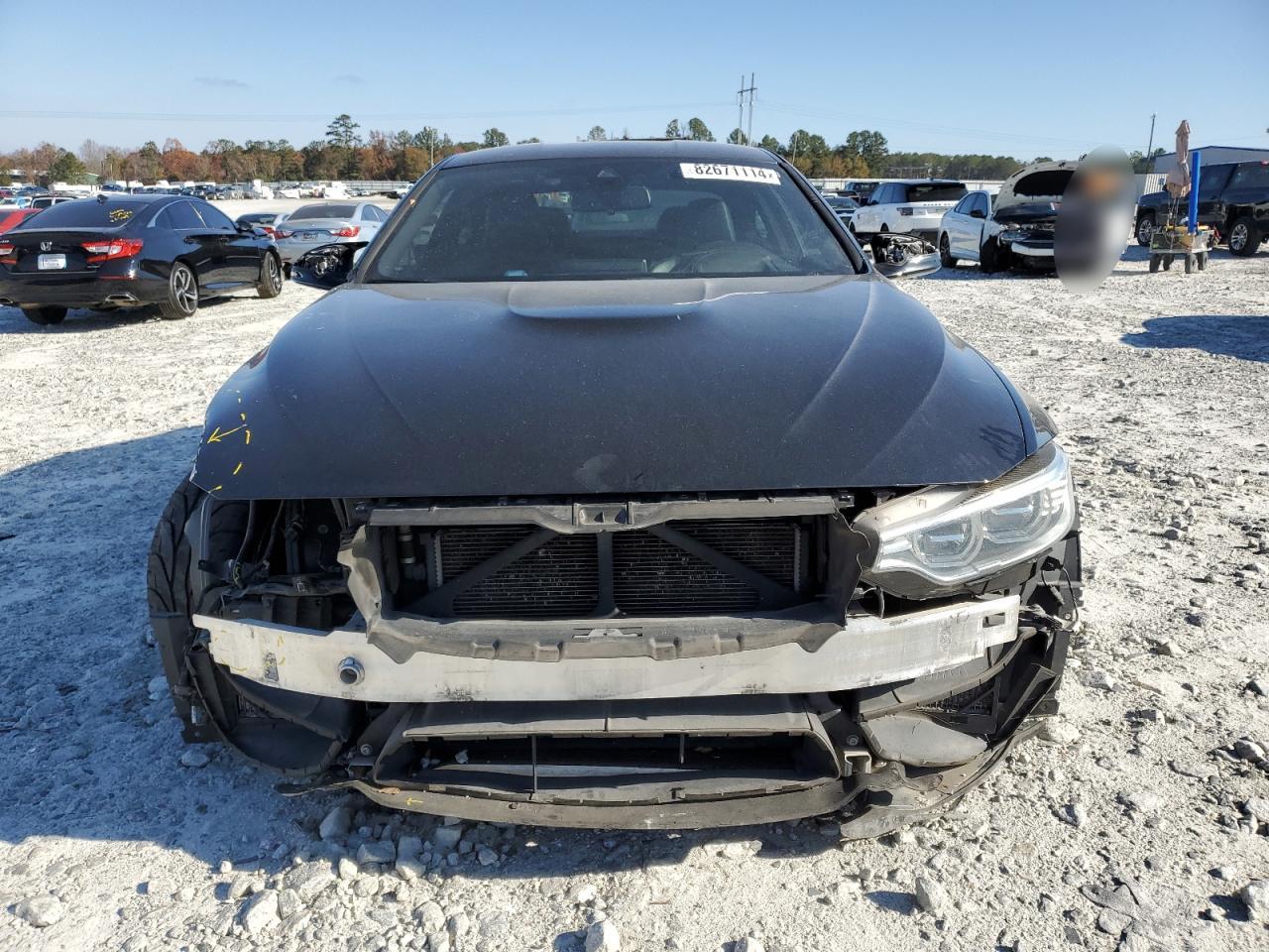 2015 BMW M4 VIN WBS3R9C58FK333695 Copart auction photo, front end / side damage thumbnail 5