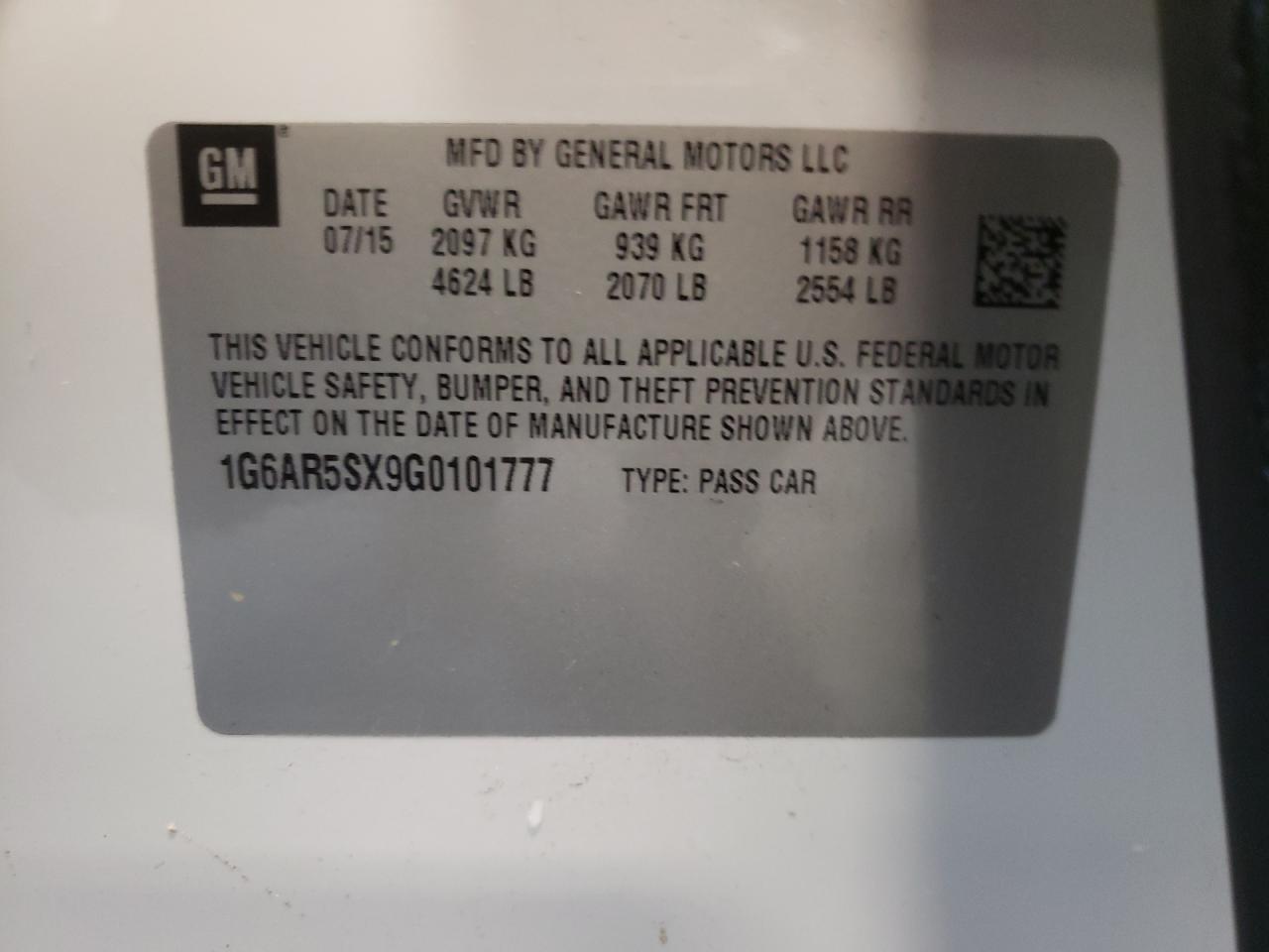 2016 Cadillac CTS VIN 1G6AR5SX9G0101777 Copart auction photo, front end damage thumbnail 13