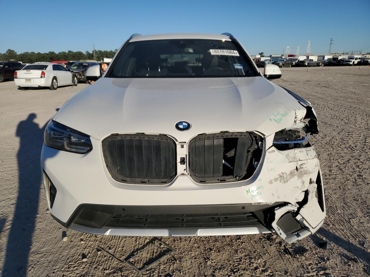 2023 BMW X3 VIN 5UX43DP09P9R81553 Copart auction photo, front end damage thumbnail 5