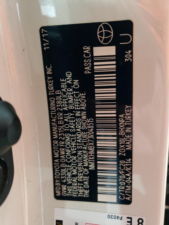2018 Toyota C-HR VIN NMTKHMBX7JR048515 Copart auction photo, side / rear end damage thumbnail 13