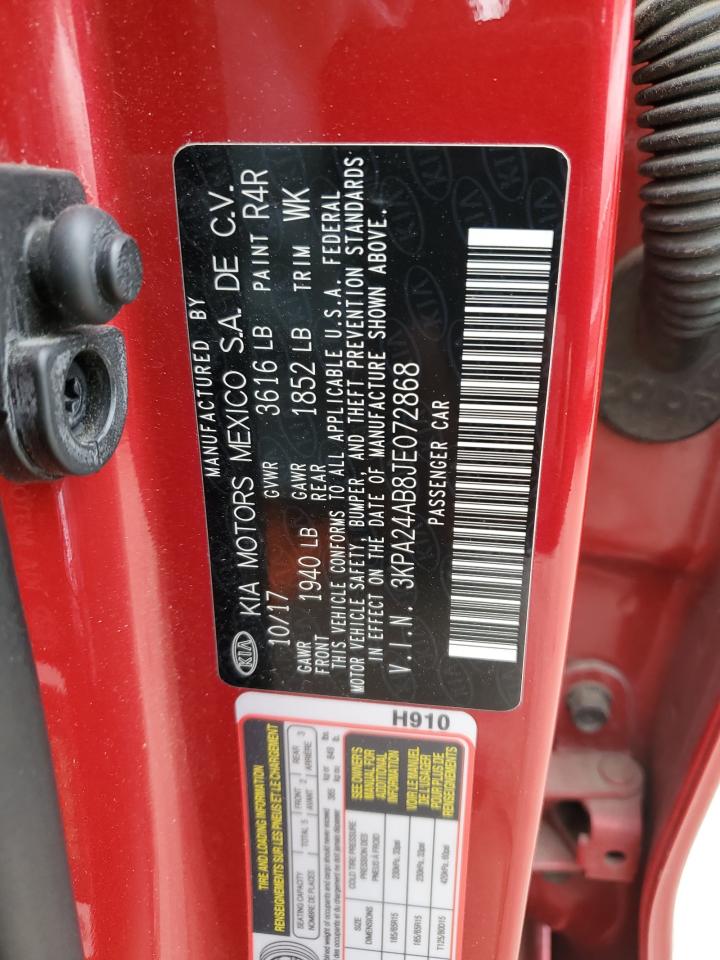 2018 KIA Rio VIN 3KPA24AB8JE072868 Copart auction photo, rear end damage thumbnail 13