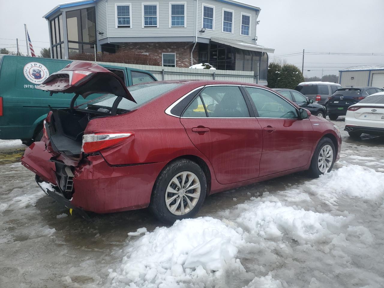2015 Toyota Camry VIN 4T1BD1FK9FU162704 Copart auction photo, rear end damage thumbnail 3