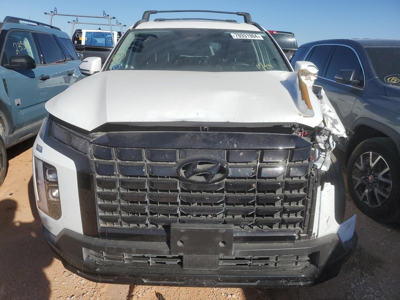 2024 Hyundai Palisade VIN KM8R3DGE2RU722451 Copart auction photo, front end / hail damage thumbnail 5