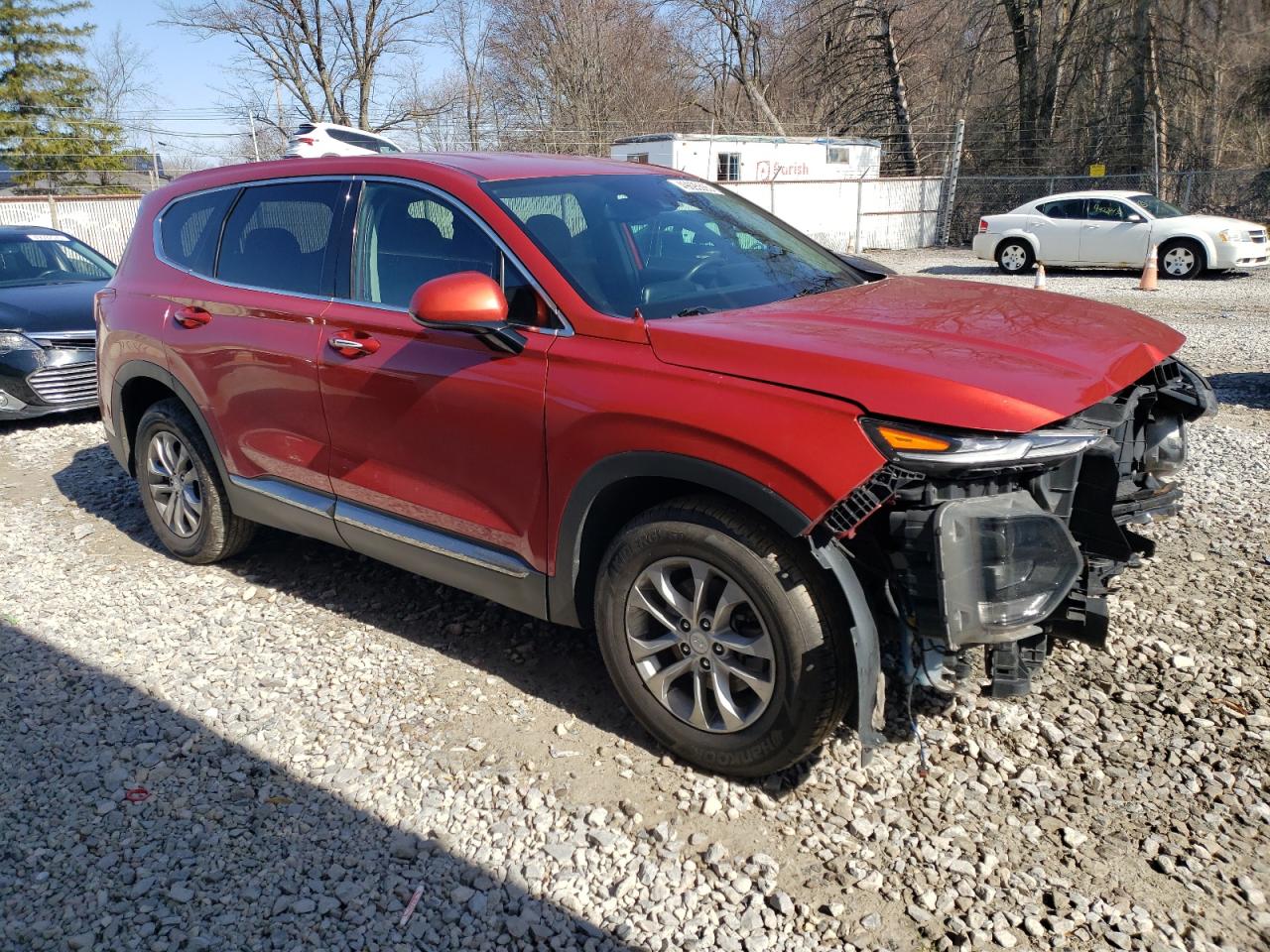 2019 Hyundai Santa Fe VIN 5NMS3CAD5KH029130 Copart auction photo, front end / mechanical damage thumbnail 4