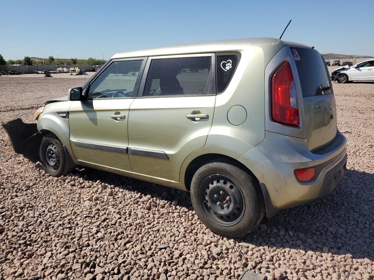 2013 KIA Soul VIN KNDJT2A5XD7617646 Copart auction photo, front end / side damage thumbnail 2