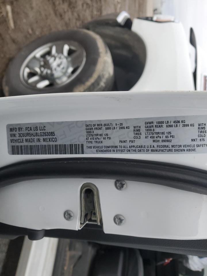 2020 RAM 2500 VIN 3C6UR5HJ8LG263085 Copart auction photo, front end / minor dent/scratches damage thumbnail 12