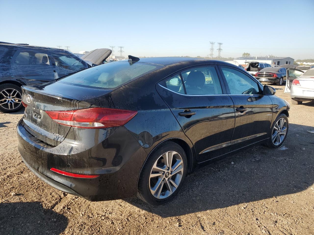 2018 Hyundai Elantra VIN KMHD84LF6JU570897 Copart auction photo, front end / side damage thumbnail 3