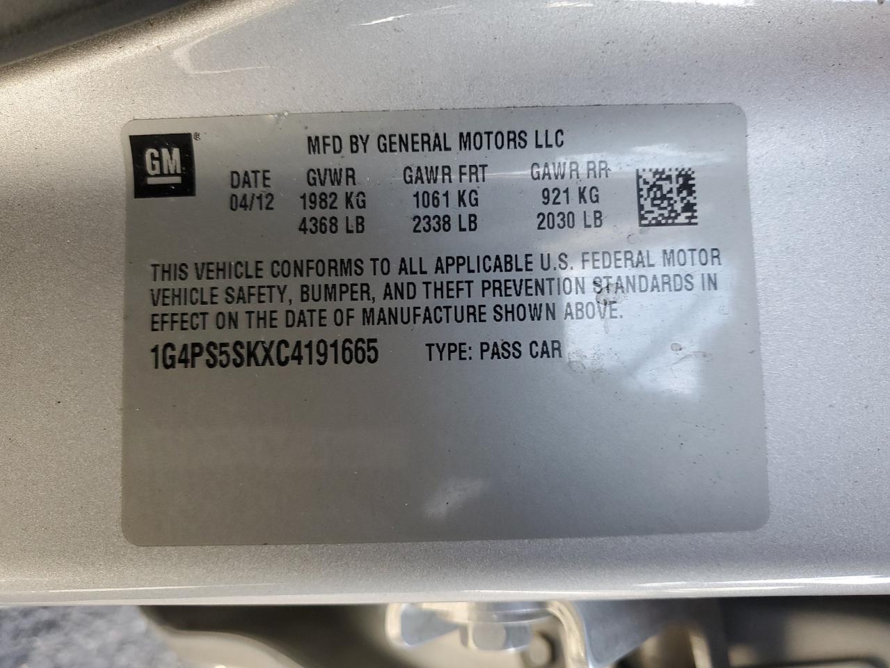 2012 Buick Verano VIN 1G4PS5SKXC4191665 Copart auction photo, front end / side damage thumbnail 12