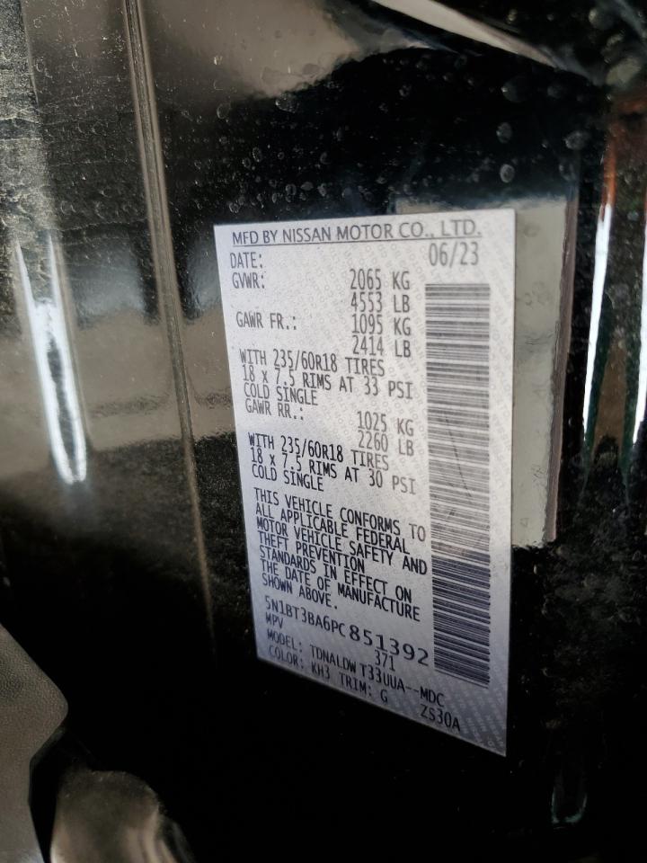 2023 Nissan Rogue VIN 5N1BT3BA6PC851392 Copart auction photo, front end damage thumbnail 15