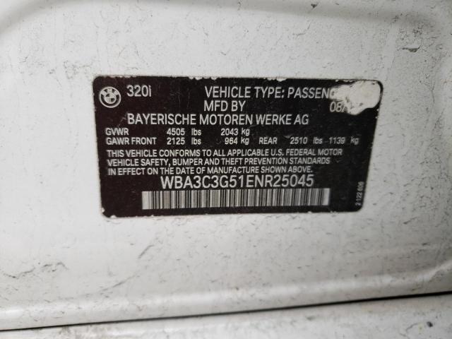 2014 BMW 3er VIN WBA3C3G51ENR25045 Copart auction photo, undercarriage / minor dent/scratches damage thumbnail 12