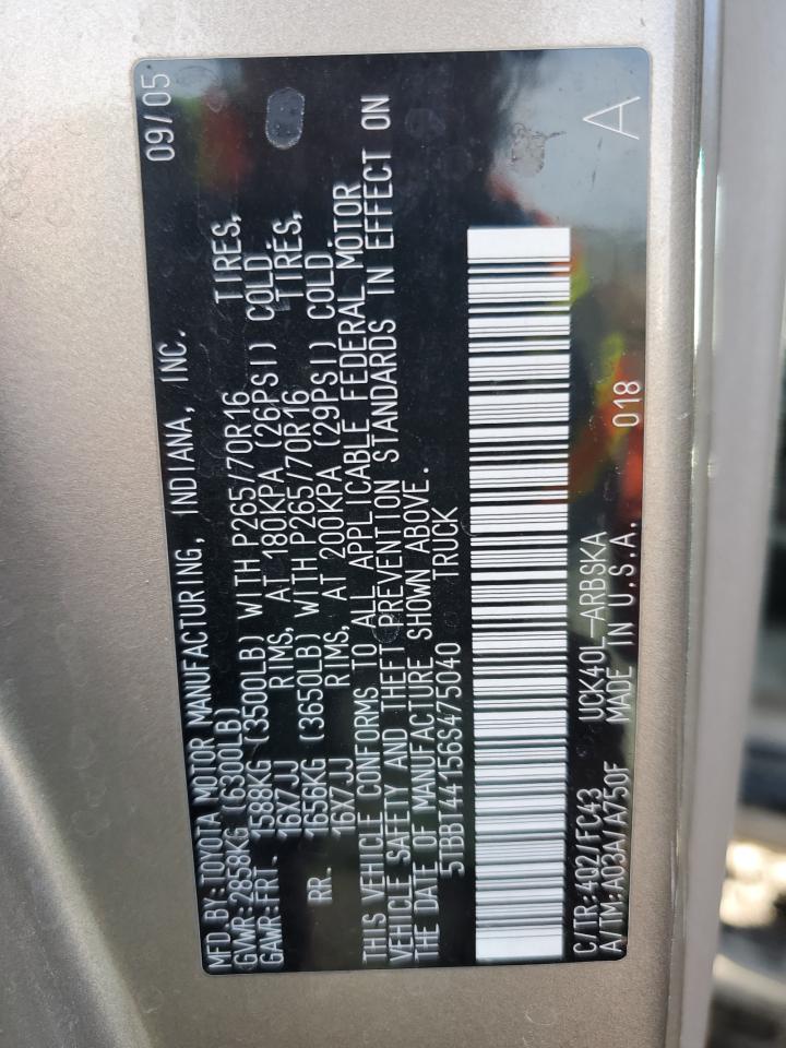 2006 Toyota Tundra VIN 5TBBT44156S475040 Copart auction photo, front end damage thumbnail 12