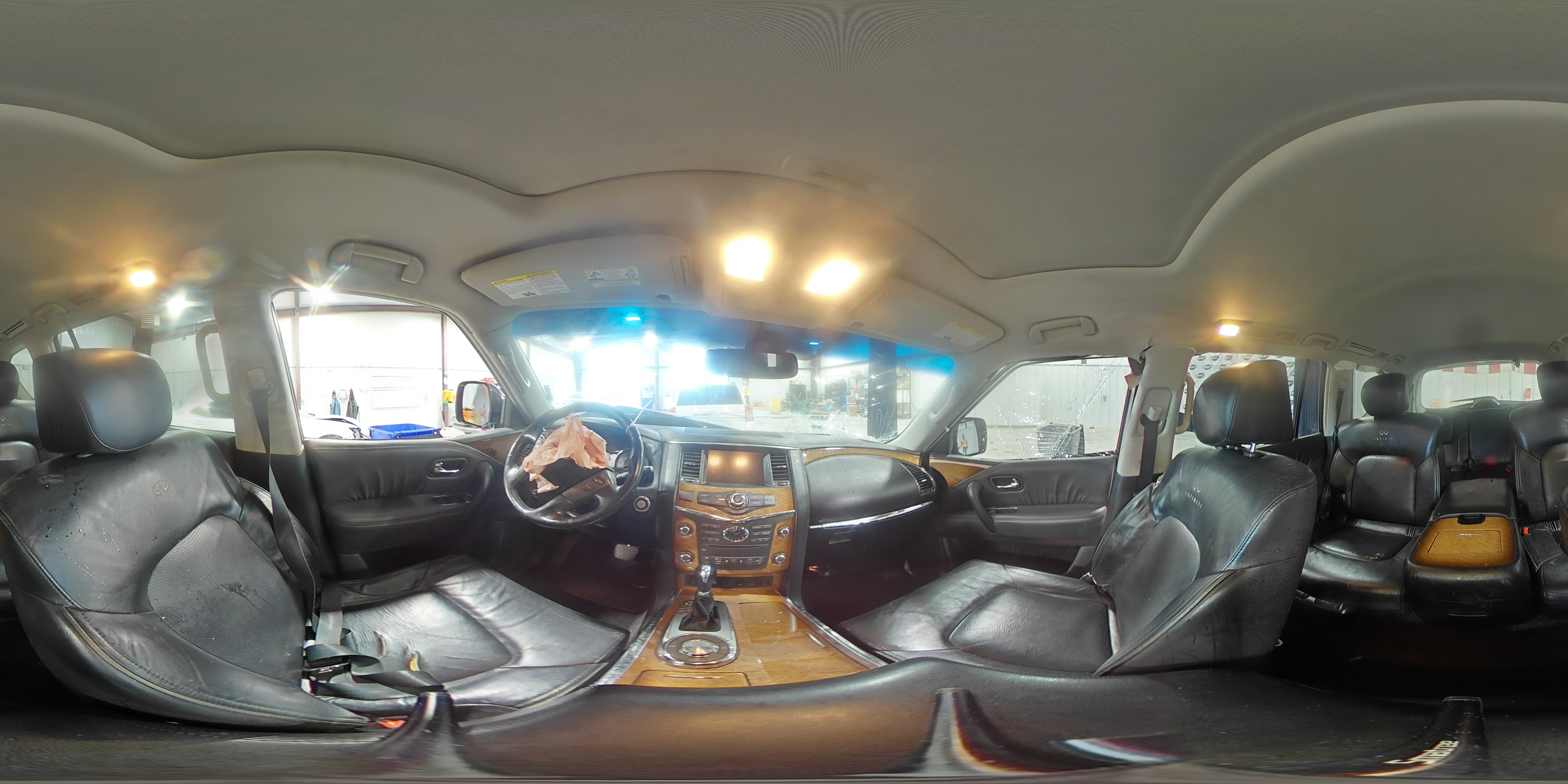 2012 Infiniti QX56 VIN JN8AZ2NF0C9517208 Copart auction photo, front end / side damage thumbnail 14