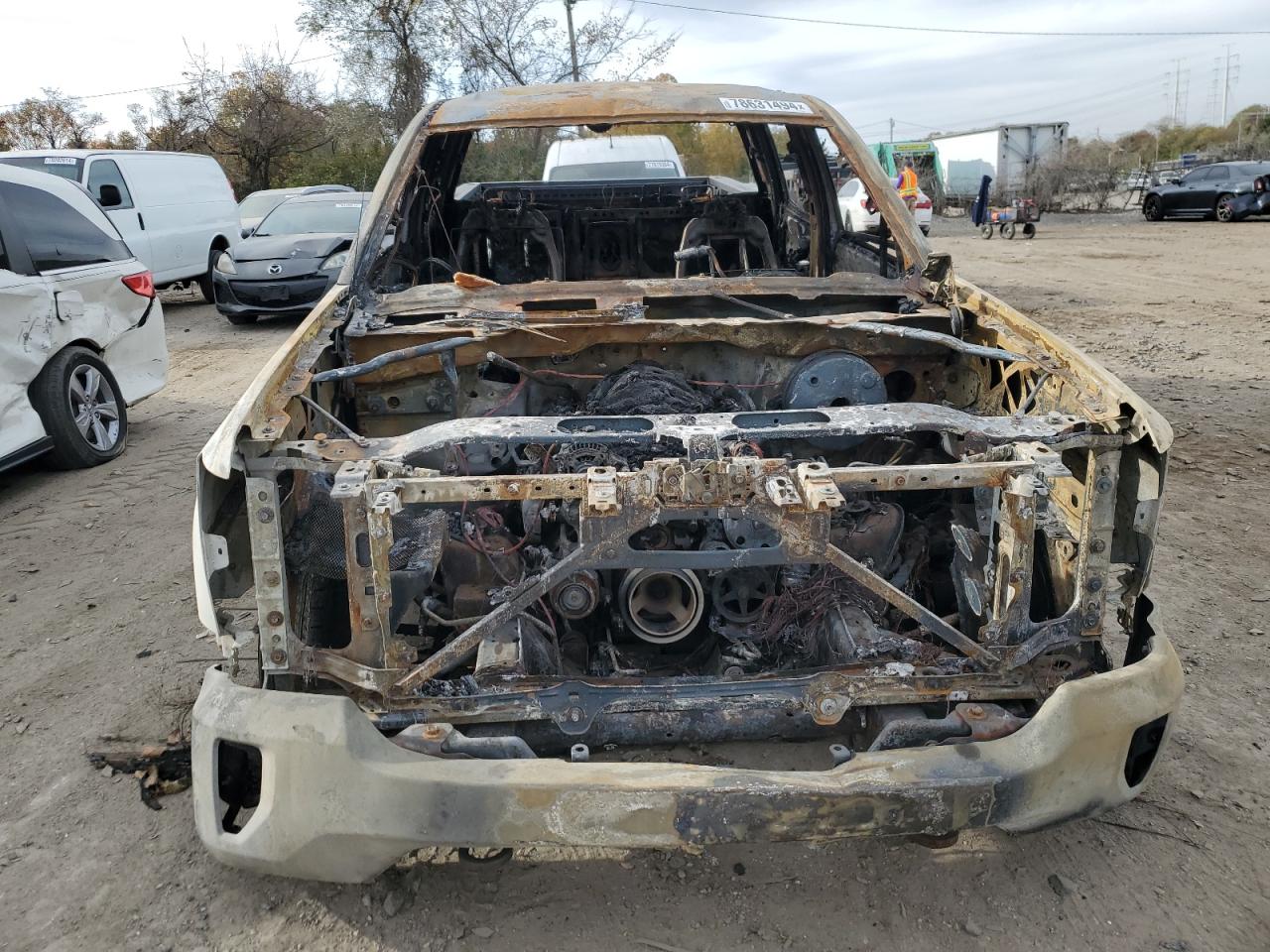 2016 Chevrolet Silverado VIN 3GCUKREC1GG274963 Copart auction photo, burn - engine / burn damage thumbnail 5