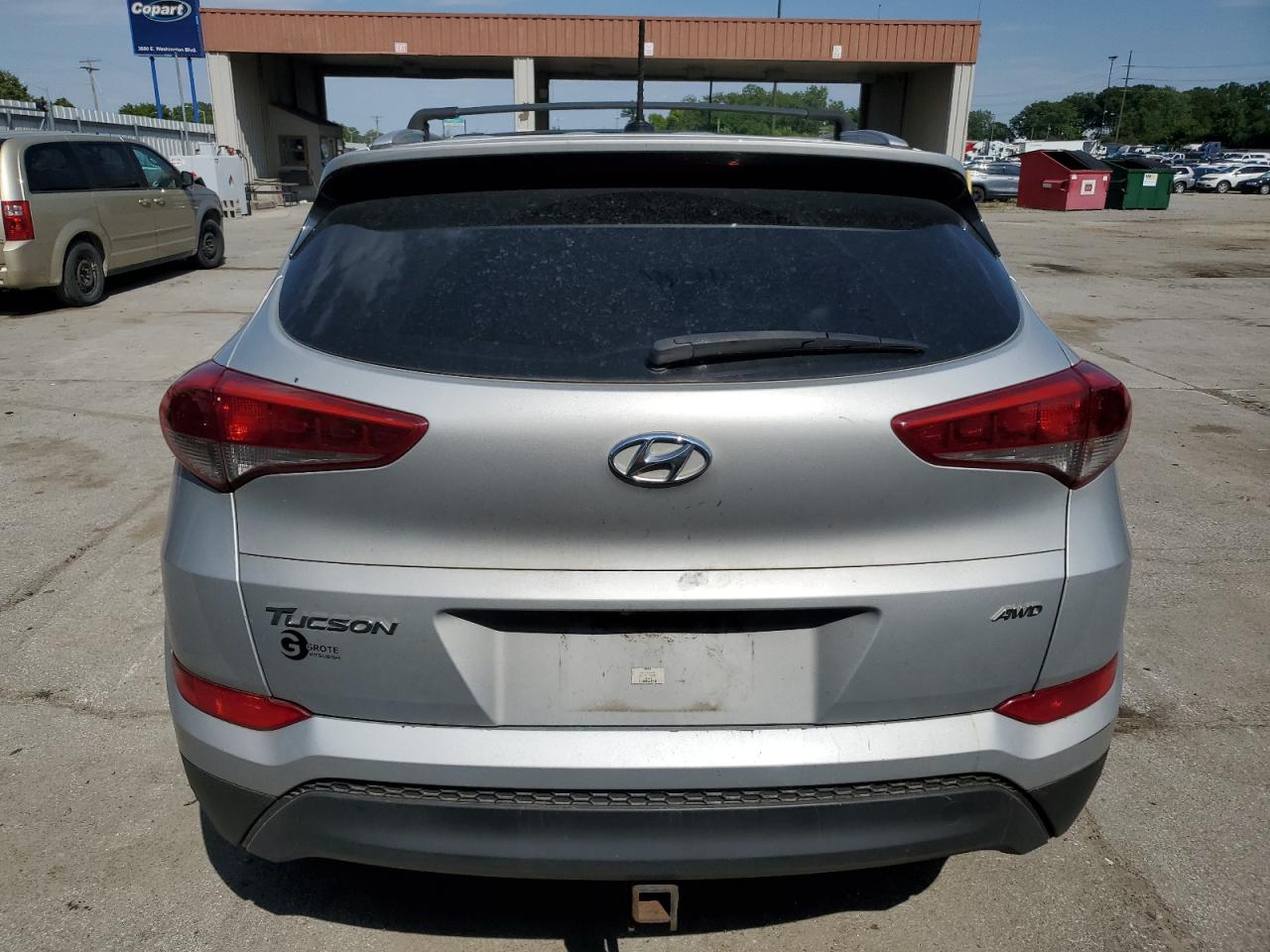 2017 Hyundai Tucson VIN KM8J3CA47HU291823 Copart auction photo, burn damage thumbnail 6