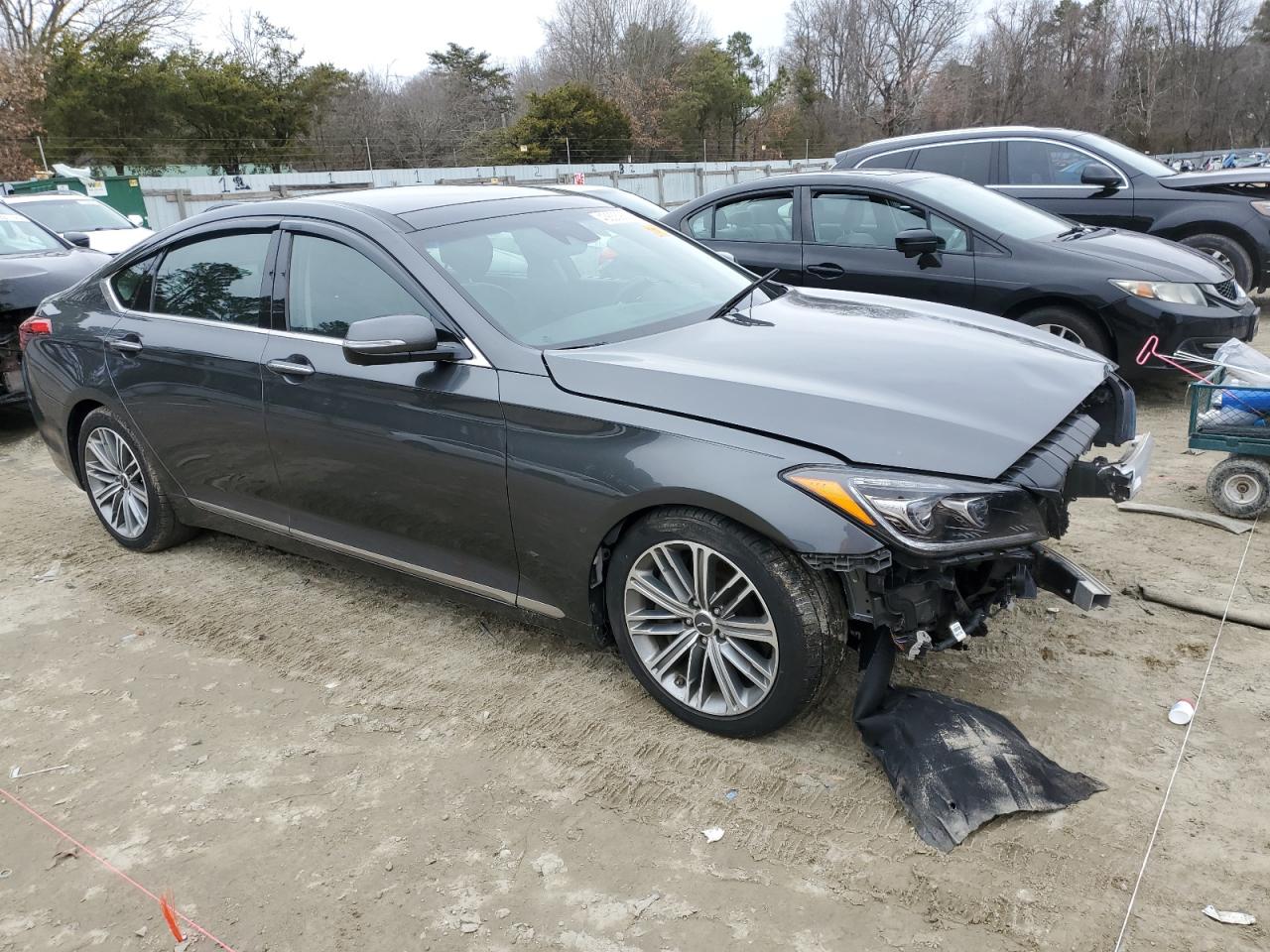 2018 Genesis G80 VIN KMHGN4JE1JU262360 Copart auction photo, front end / rear end damage thumbnail 4