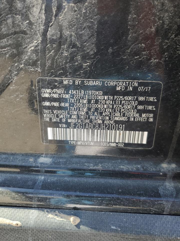 2018 Subaru XV VIN JF2GTABC8JH210191 Copart auction photo, front end damage thumbnail 13