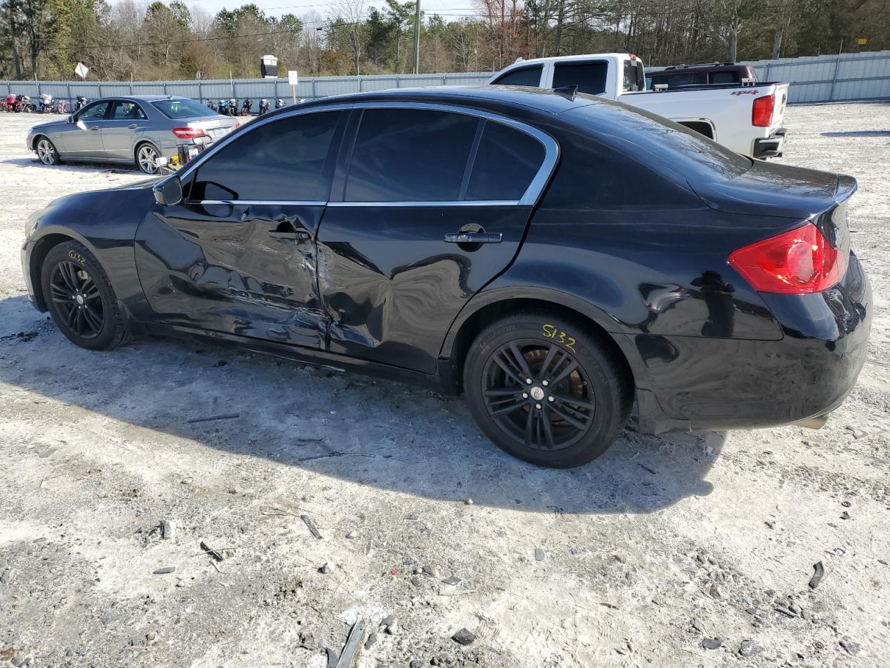 2011 Infiniti G VIN JN1CV6AR9BM406260 Copart auction photo, side damage thumbnail 2