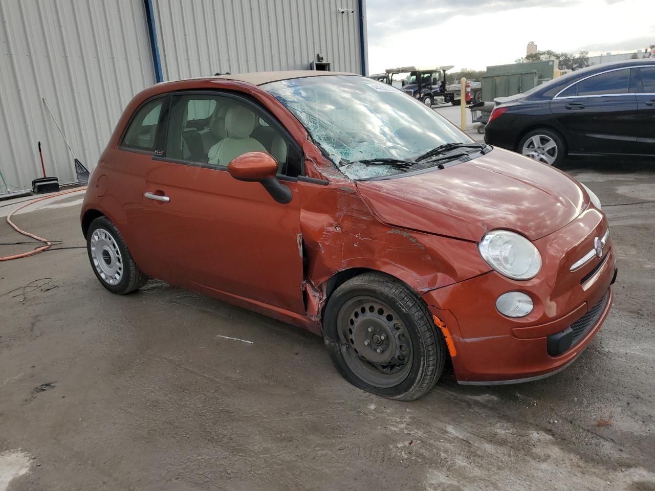 2014 Fiat 500 VIN 3C3CFFDR2ET276038 Copart auction photo, front end damage thumbnail 4