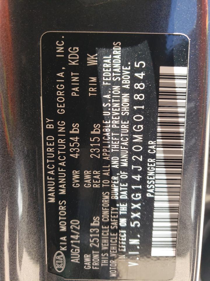 2021 KIA K5 VIN 5XXG14J20MG018845 Copart auction photo, hail damage thumbnail 12
