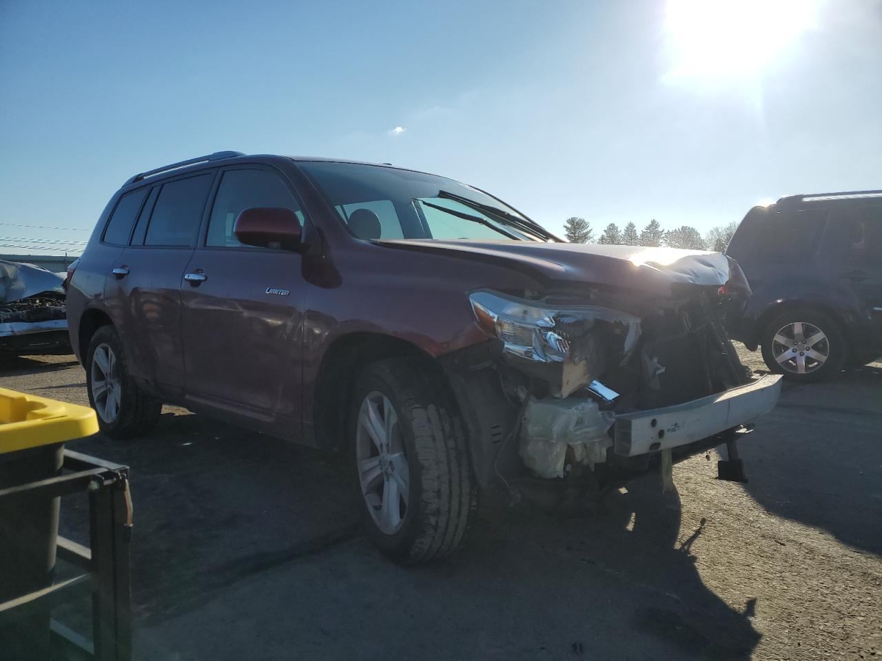 2008 Toyota Highlander VIN JTEES42A382048911 Copart auction photo, front end / side damage thumbnail 4